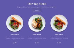 Naše Top Menu - Website Creator HTML