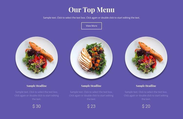 Our top menu Elementor Template Alternative