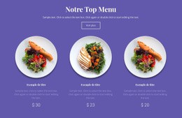 La Meilleure Conception De Site Web Pour Notre Menu Principal