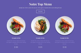 Notre Menu Principal Modèle CSS De Base