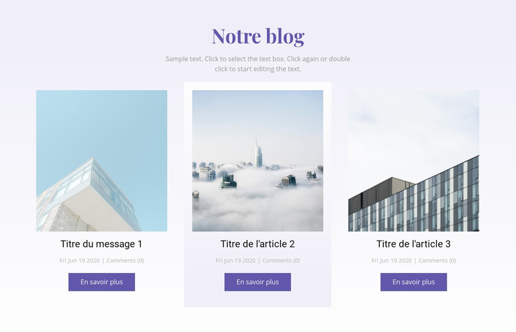 Nos actualités Modèle HTML