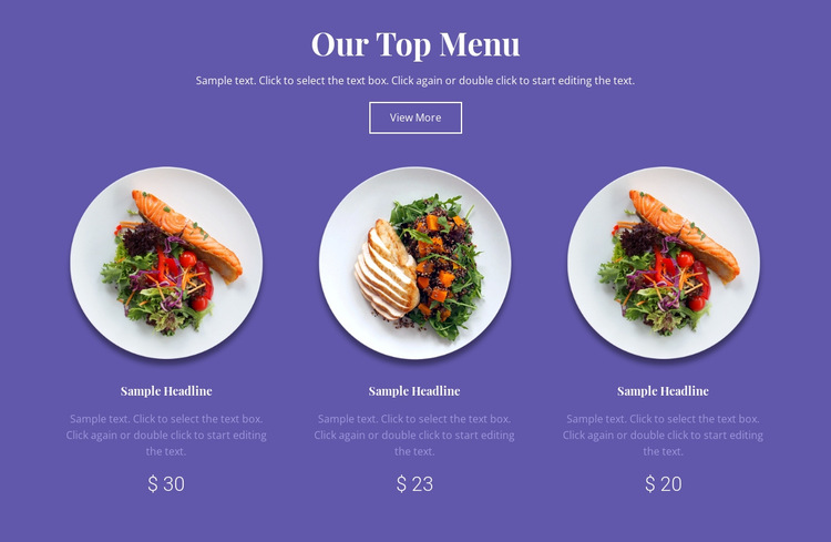 Our top menu HTML5 Template