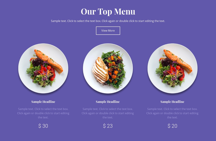 Our top menu Joomla Template