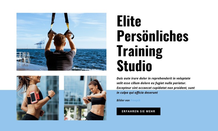 Elite Personal Training Studio Eine Seitenvorlage