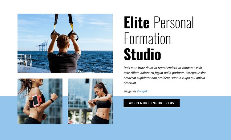 Studio d'entraînement personnel Elite Maquette de site Web
