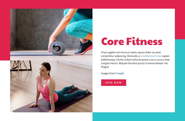 Core Fitness Homepage Design