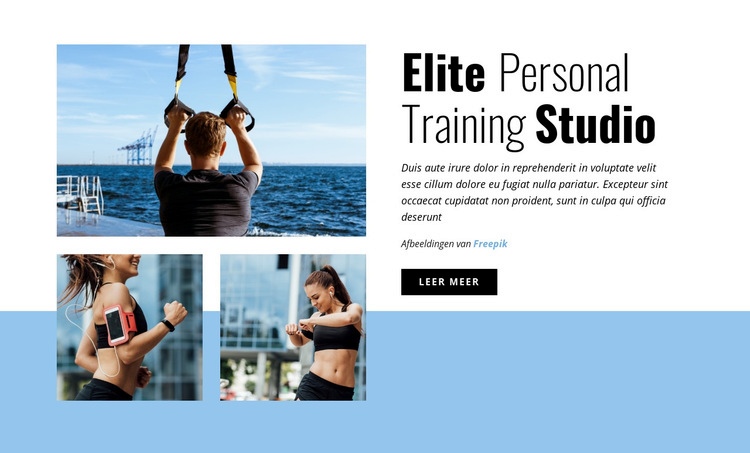 Elite Personal Training Studio Sjabloon voor één pagina