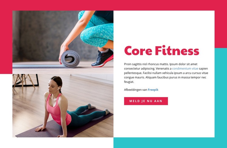 Core Fitness Website Builder-sjablonen