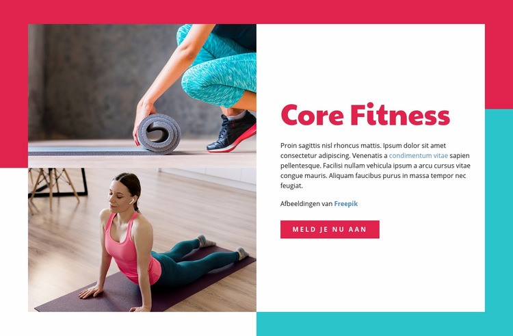 Core Fitness Website mockup