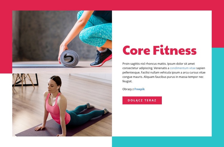 Core Fitness Makieta strony internetowej