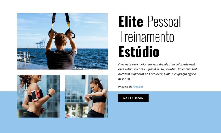 Elite Personal Training Studio Maquete do site