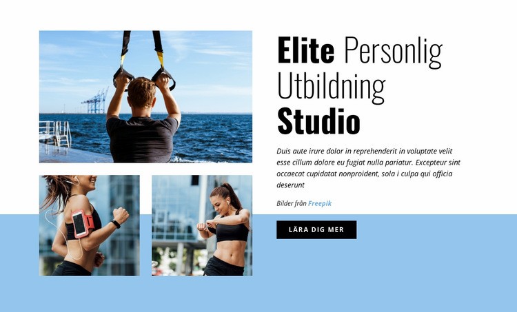 Elite Personal Training Studio Hemsidedesign