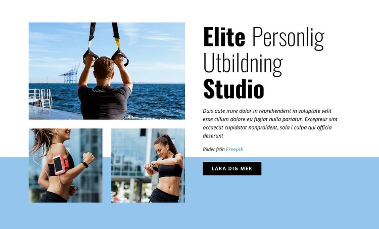 Elite Personal Training Studio Webbplats mall