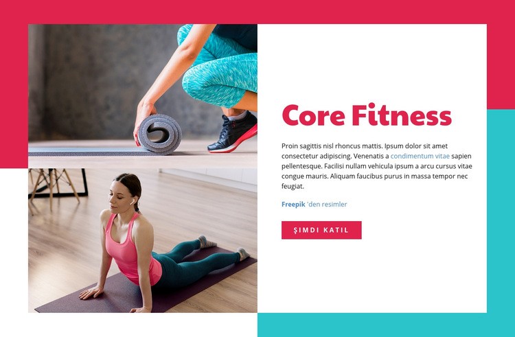 Core Fitness Web Sitesi Mockup'ı