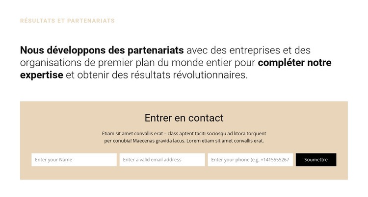 Titre et forme Conception de site Web