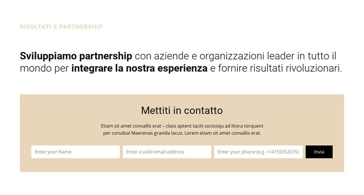 Intestazione e forma Modello HTML5