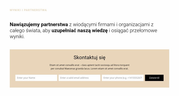 Nagłówek i forma Projekt strony internetowej