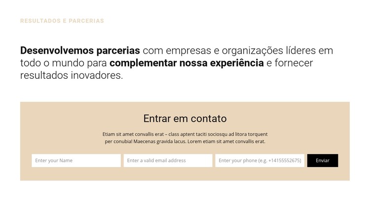 Título e formulário Template CSS