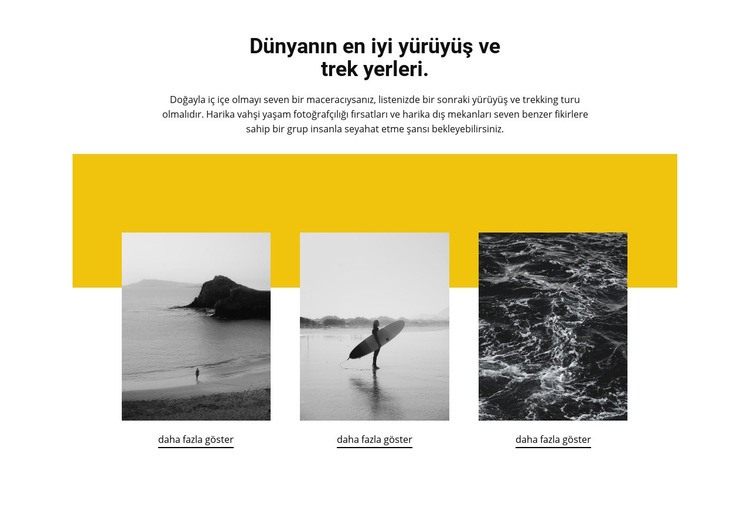 Dünyanın en iyi yerleri Html Web Sitesi Oluşturucu