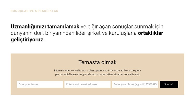 Başlık ve form Html Web Sitesi Oluşturucu