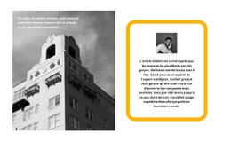 Sections De La Page D'Accueil Pour Architecte En Chef De La Ville