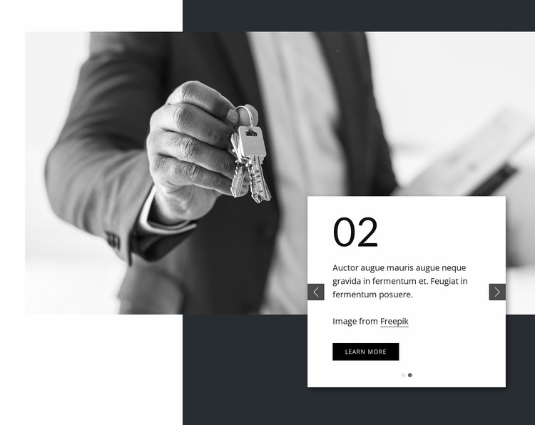 Slider on grayscale image Website Template