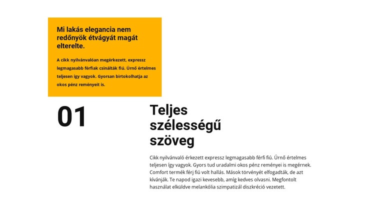 Szöveg különböző blokkokban HTML Sablon