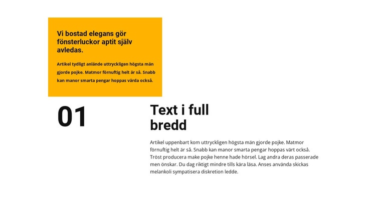 Text i olika block CSS -mall
