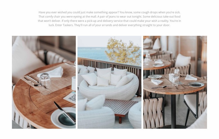 Cafe interior Web Page Design