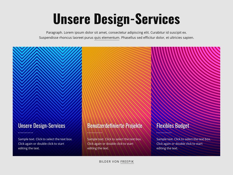 Unsere Designleistungen Website-Modell