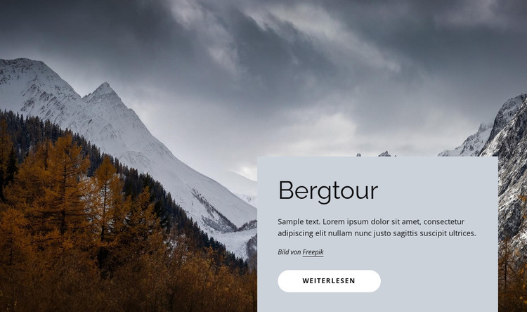 Bergtour Website-Vorlage