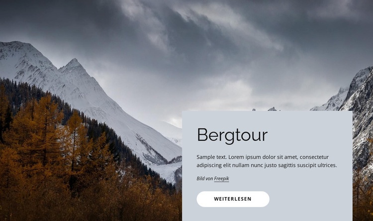 Bergtour Landing Page