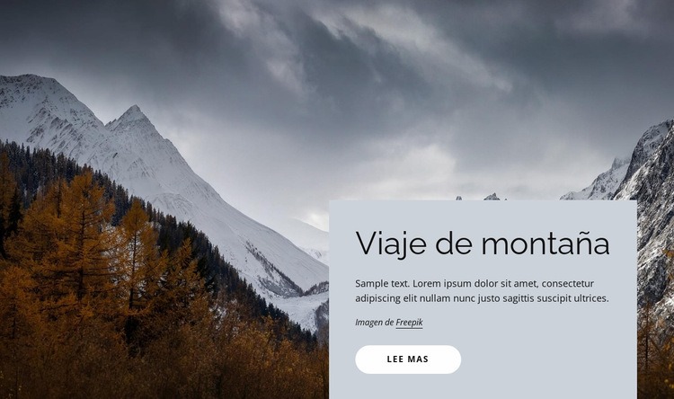 Viaje de montaña Diseño de páginas web