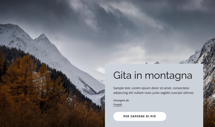 Gita in montagna Mockup del sito web