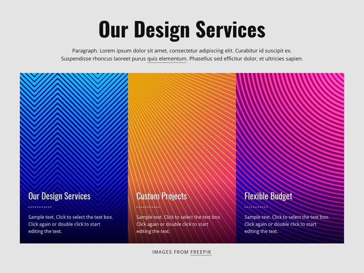 Our design services One Page Template