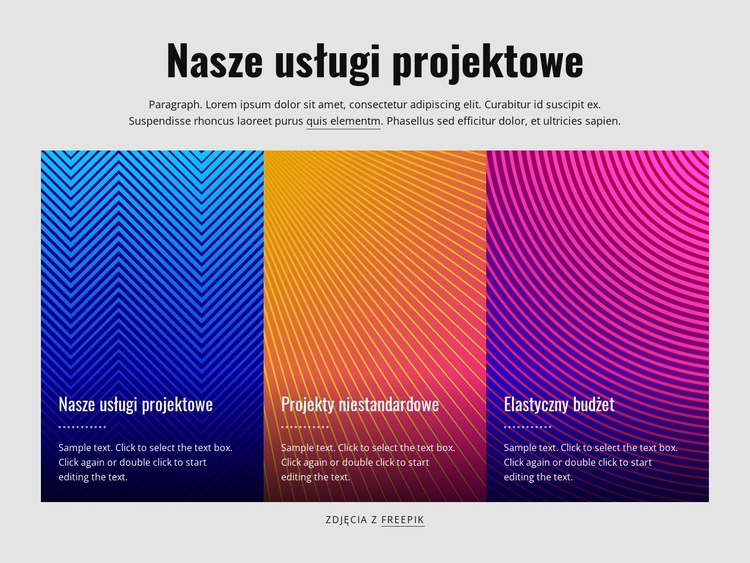 Nasze usługi projektowe Makieta strony internetowej