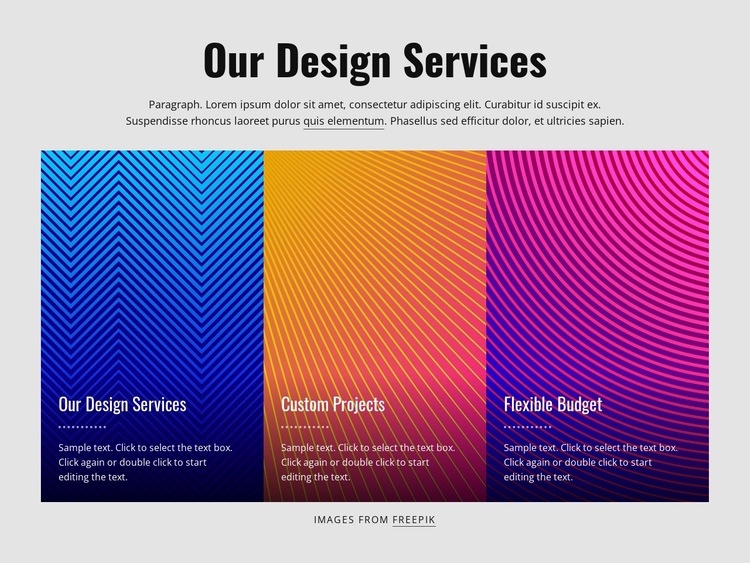 Våra designtjänster Html webbplatsbyggare