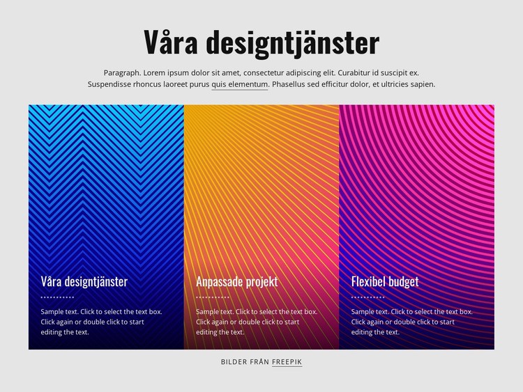 Våra designtjänster CSS -mall