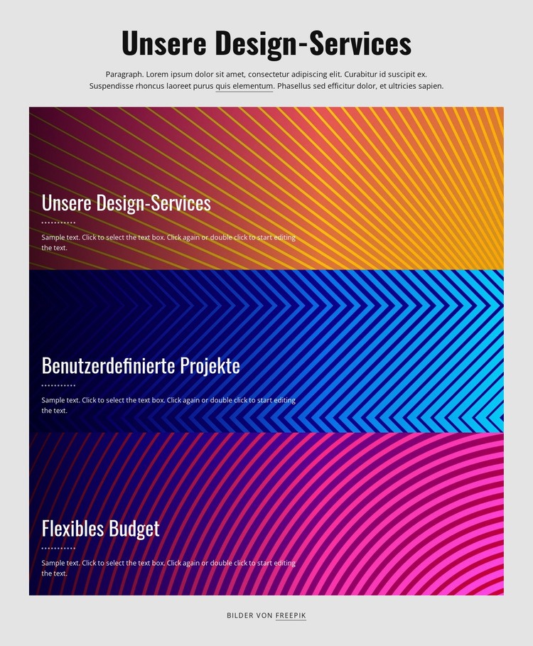 Kundenspezifische Projekte Website design