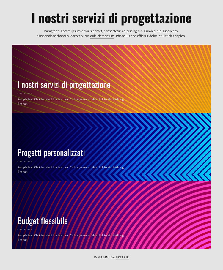 Progetti personalizzati Modello Joomla