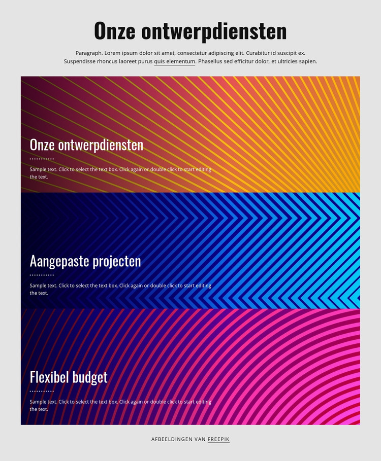 Maatwerk projecten HTML-sjabloon