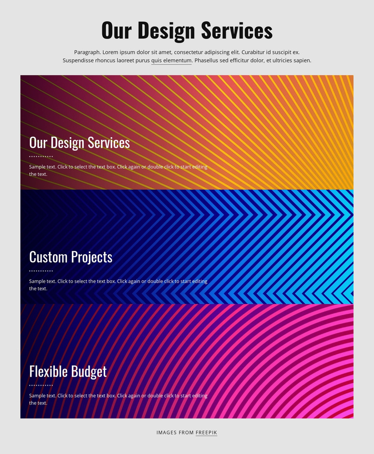 Custom projects One Page Template
