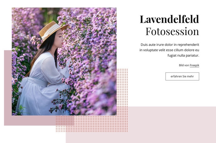 Fotosession mit Lavendelfeld Eine Seitenvorlage