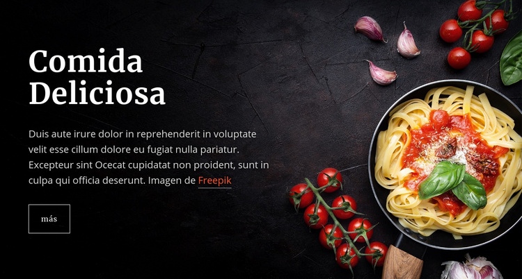 Platos de pasta italiana Maqueta de sitio web