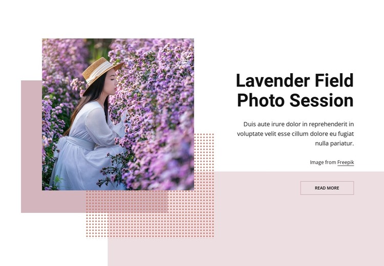 Lavender field photo session HTML Template