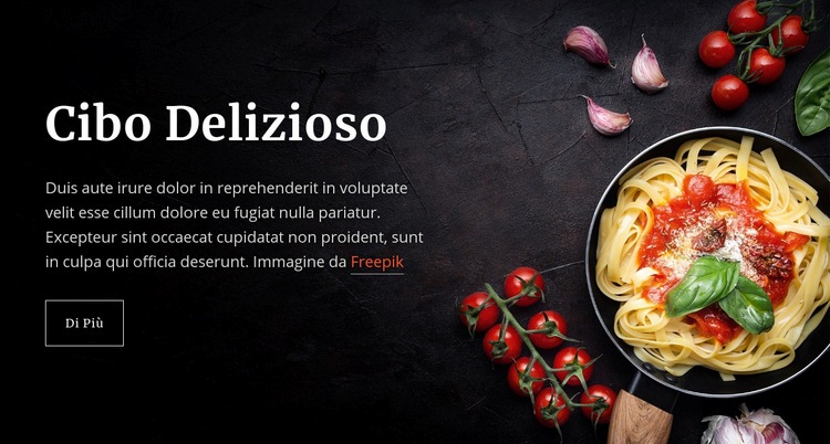 Piatti di pasta italiana Un modello di pagina