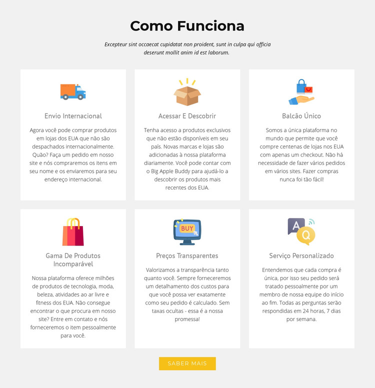 Como funciona nossa loja Modelo HTML