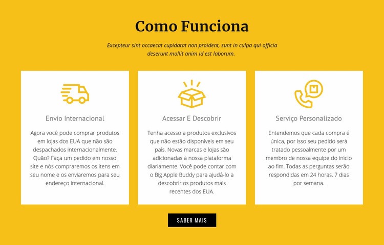 Processos passo a passo Landing Page