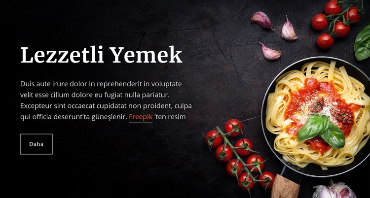 İtalyan makarna yemekleri Web sitesi tasarımı