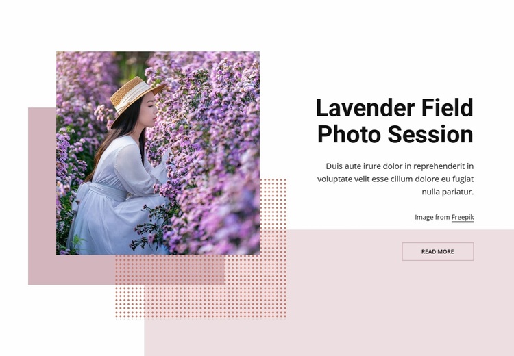 Lavender field photo session Website Design